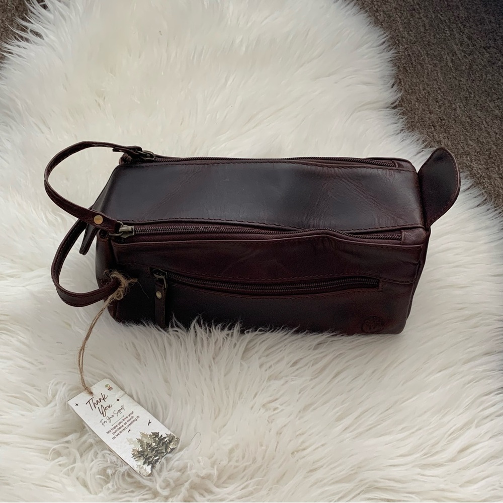 1986.Rustic town leather toiletry bag